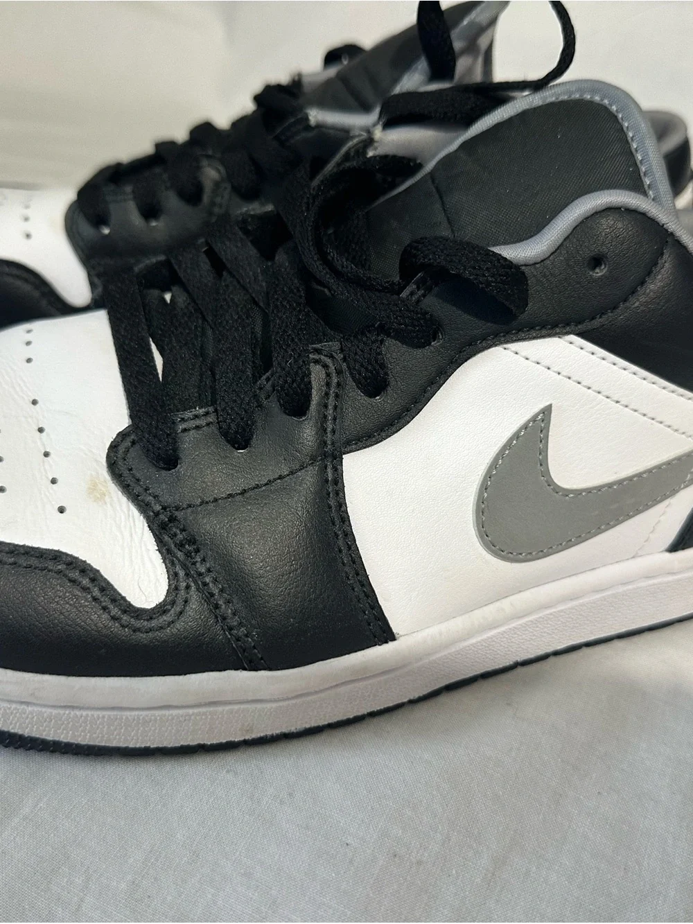 Jordan Black and White Low-Top Sneakers with Gray Accents
